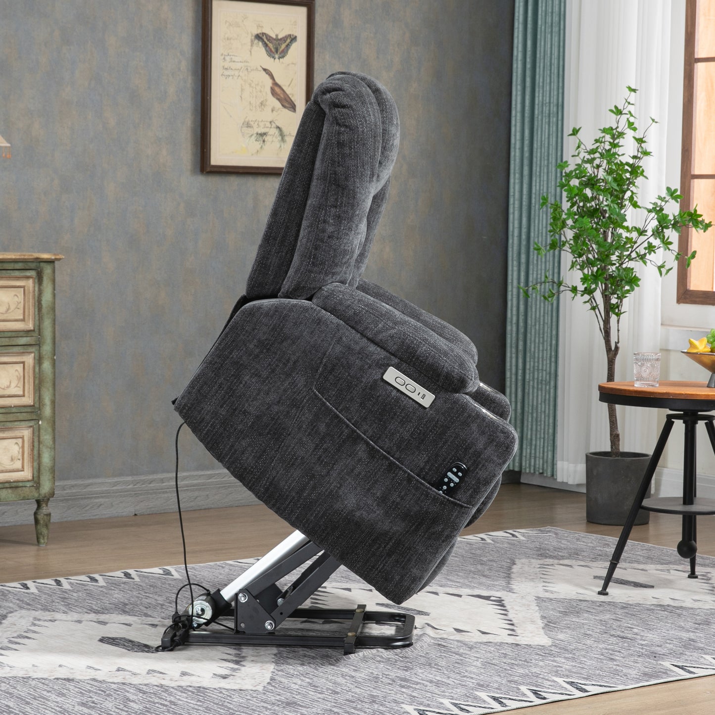 Comfortable Power Lift Recliner Chair with Massage, Heat, and USB Ports