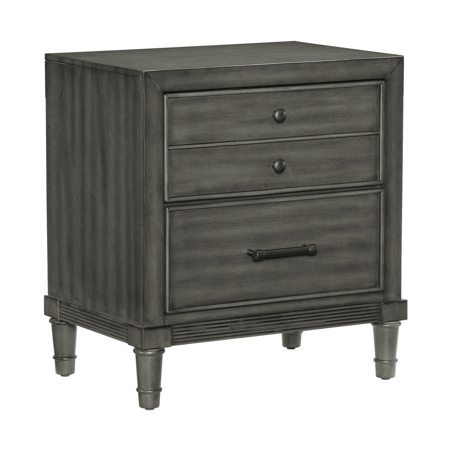 Transitional Style Gray Finish 1pc Nightstand of Drawers Versatile Look Bedroom Furniture