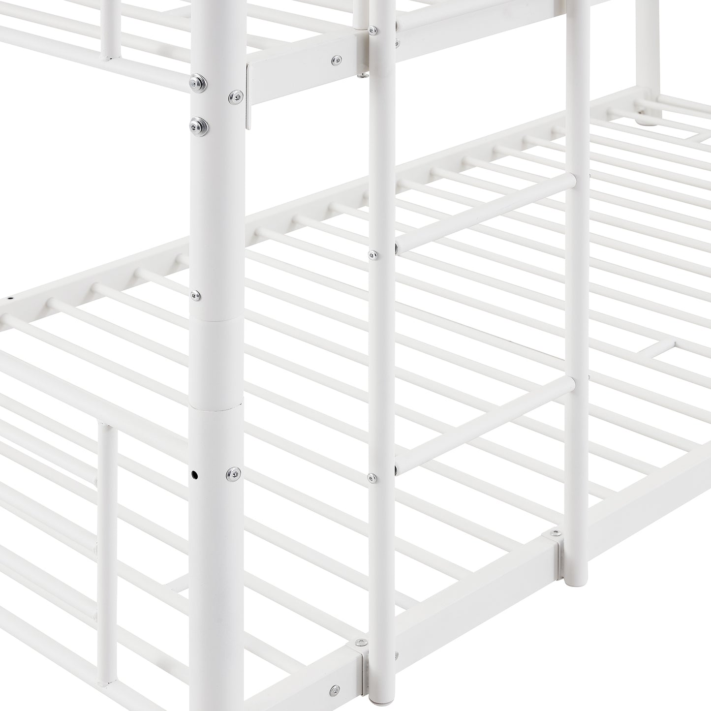 Twin-Twin-Twin Triple Bed with Built-in Ladder, Divided into Three Separate Beds,White(OLD SKU:LP000197AAK)