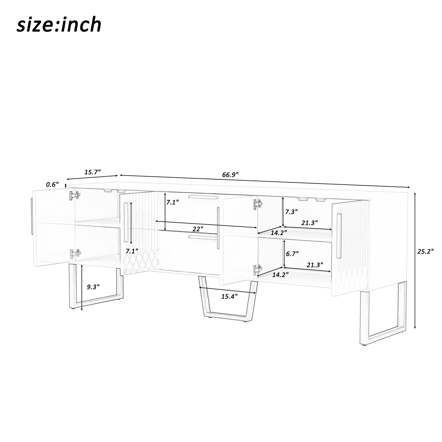 Elegant Black Wood TV Stand with Ample Storage Space for TVs up to 75 Inches