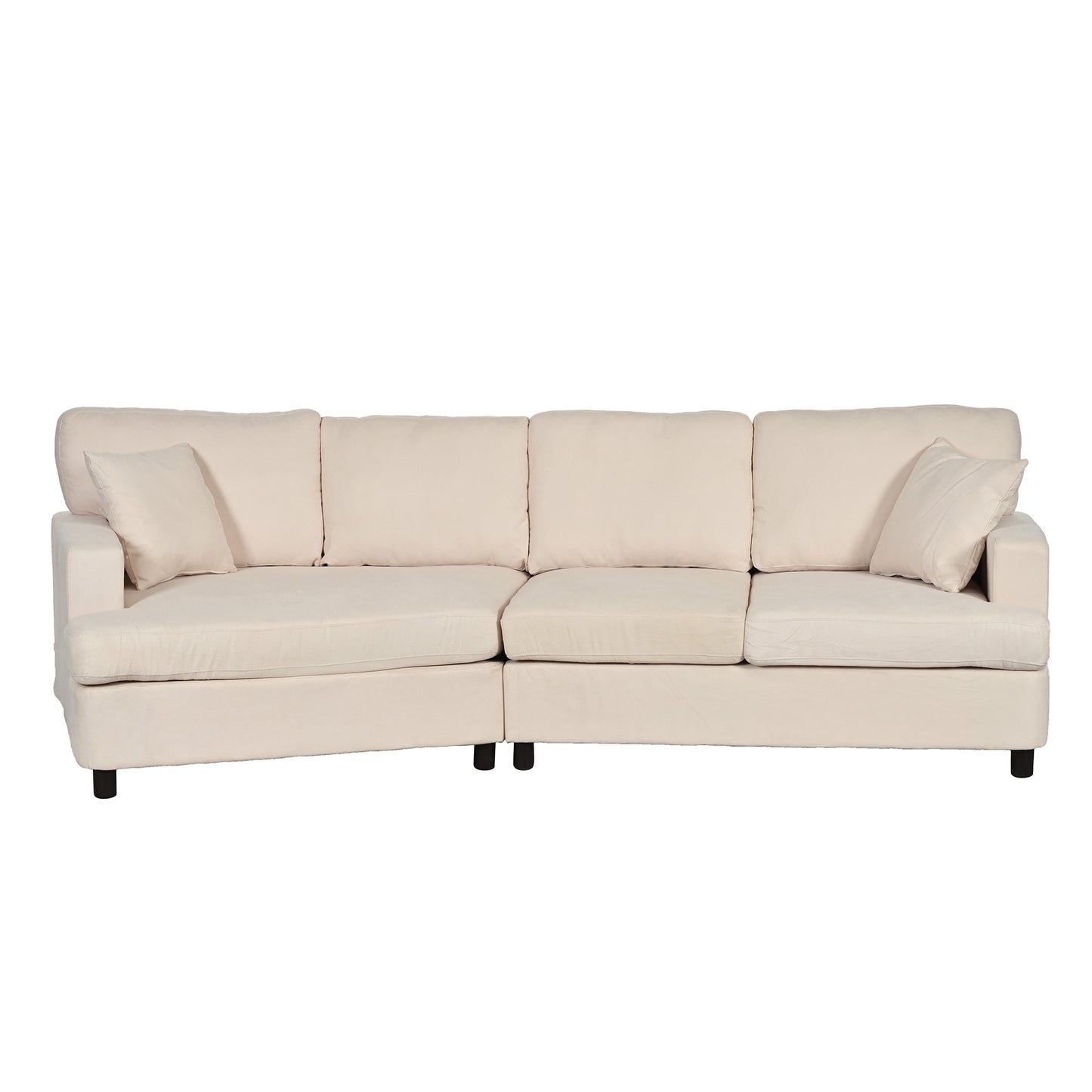 U_STYLE 3 Seat Streamlined Sofa with Removable Back and Seat Cushions and 2 pillows, for Living Room, Office, Apartment