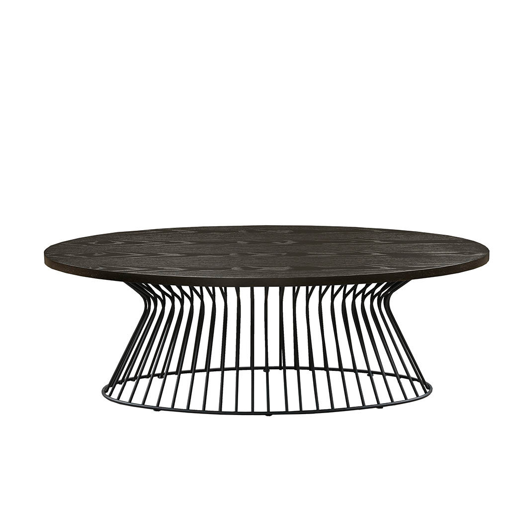 INK+IVY Mercer Oval Coffee Table in Matte Black