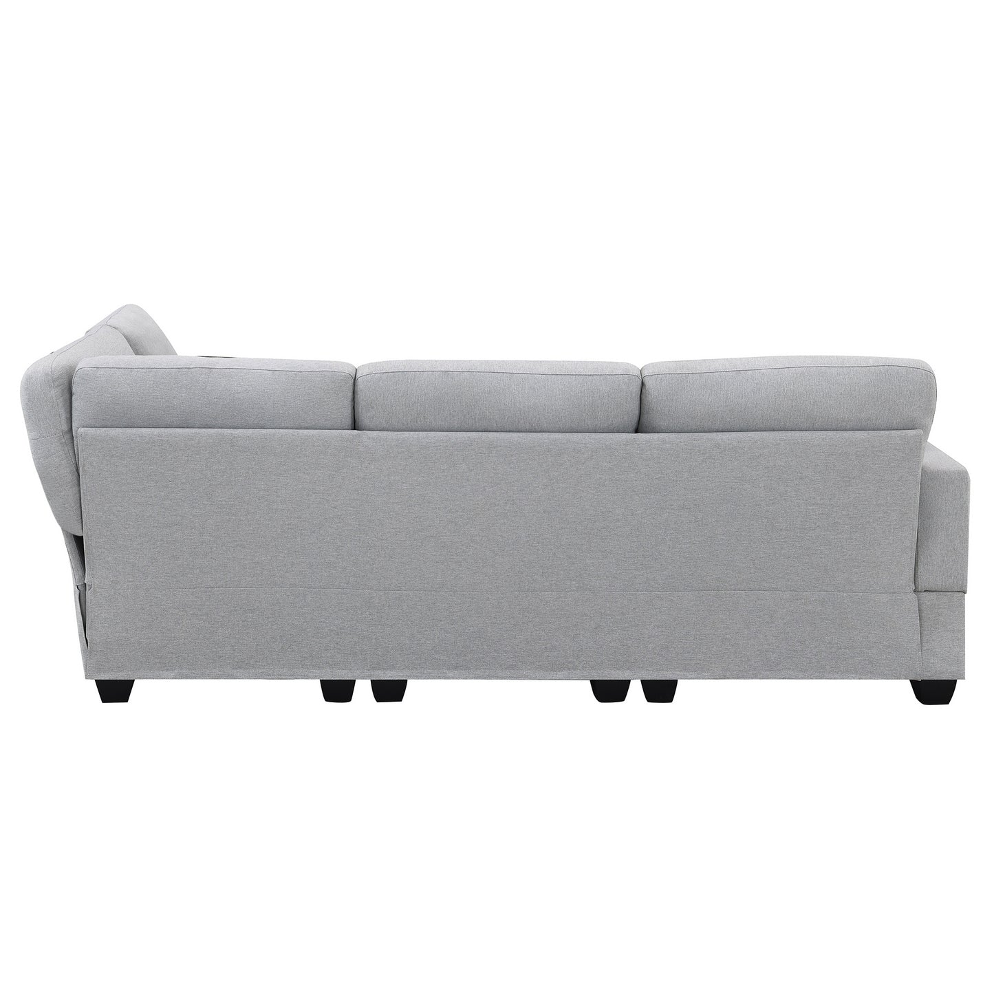 Modern 5-Seat Sectional Sofa Set with Convertible Ottoman