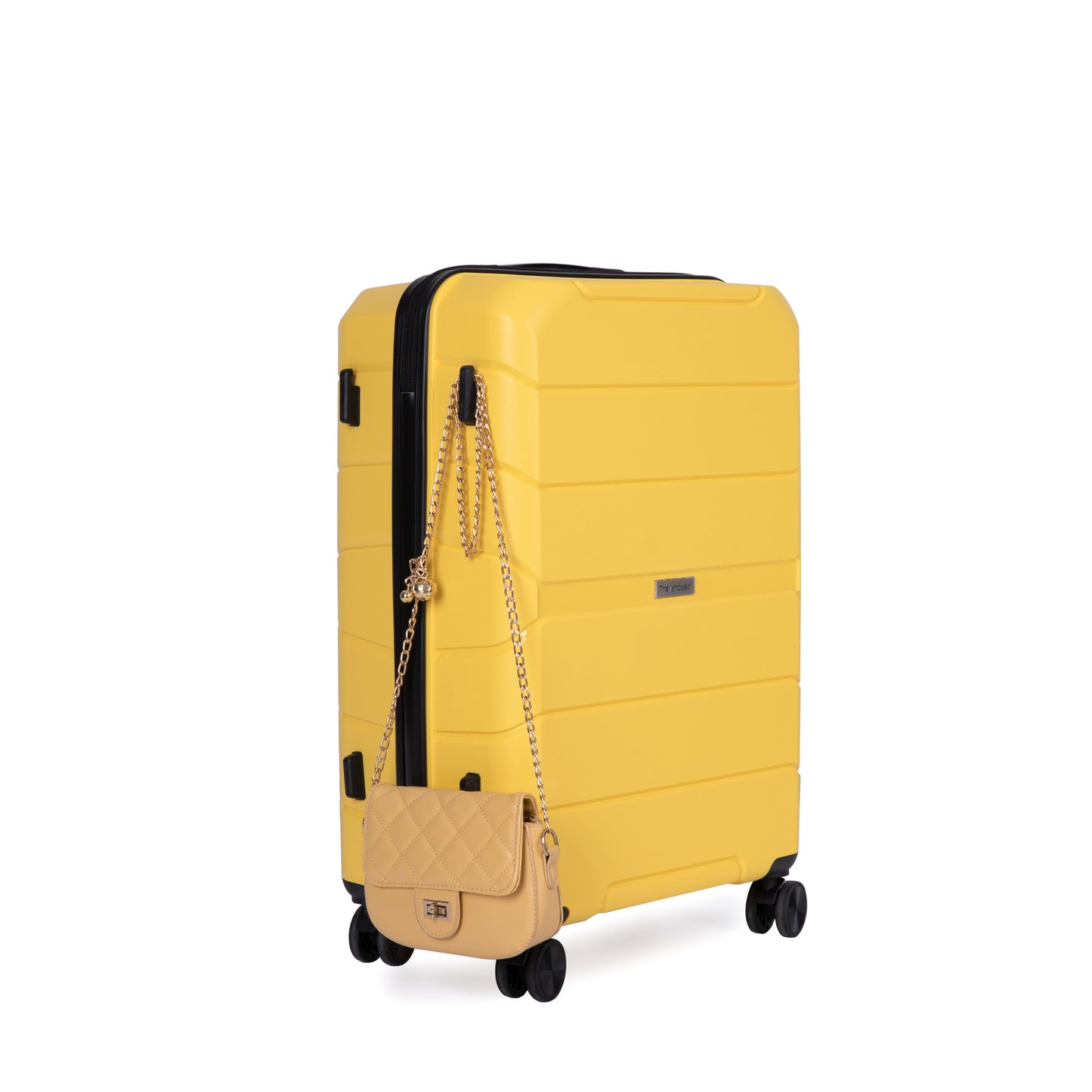 Hardshell Suitcase Spinner Wheels PP Luggage Sets Lightweight Durable Suitcase with TSA Lock,3-Piece Set (20/24/28) ,Yellow