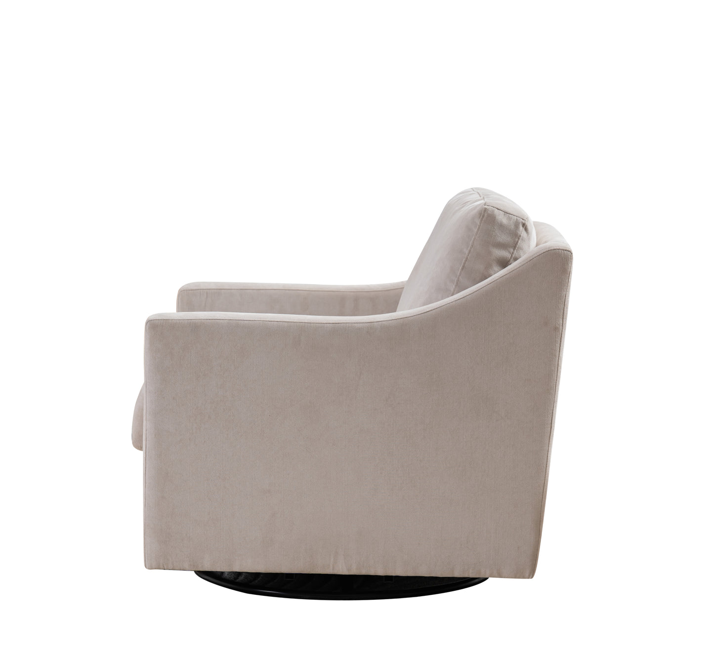 Large swivel chair, upholstered armchair, modern chair, skin-friendly gradient color linen fabric, comfortable to sit. Suitable for reception living room, beige