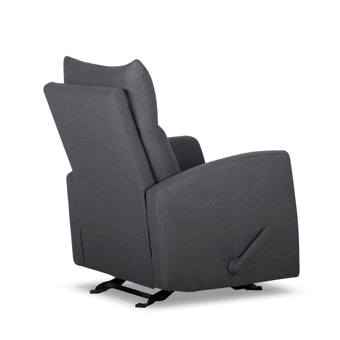 Comfortable Smoke Fabric Manual Glider Recliner