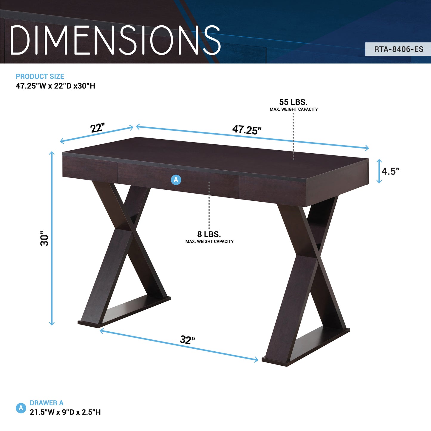 Chic Espresso Work Desk with Storage Drawer