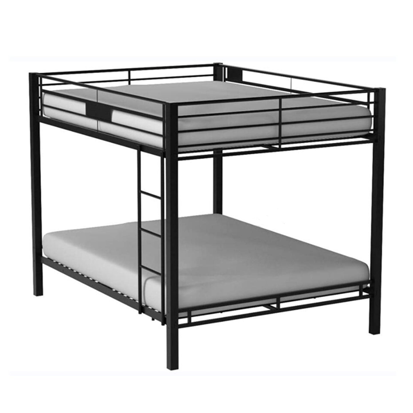 Sleek Sandy Black Queen/Queen Metal Bunk Bed