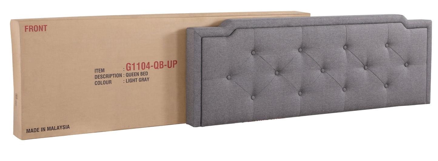 Deb G1104-QB-UP Queen Bed - All In One Box , GRAY