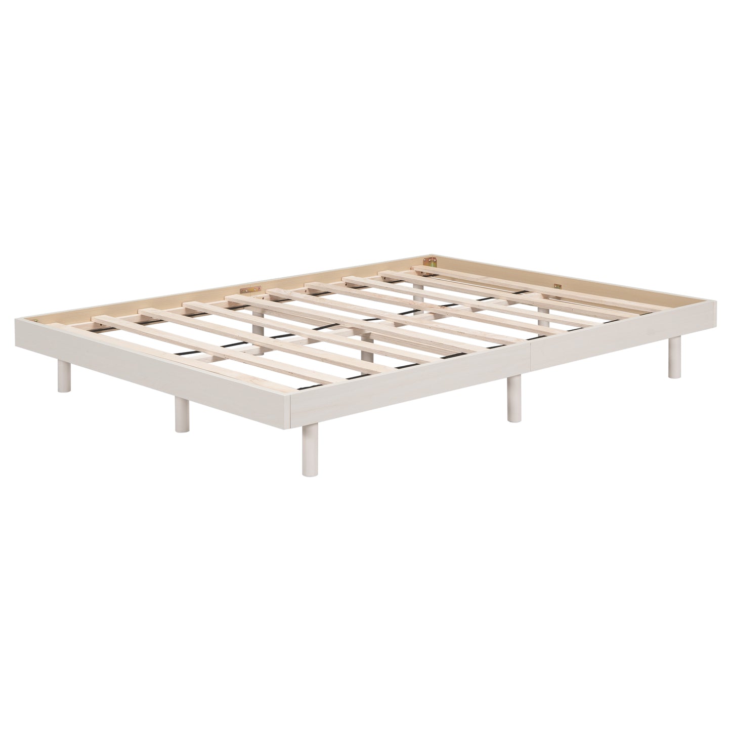 Modern Design Full Floating Platform Bed Frame for White Washed Color