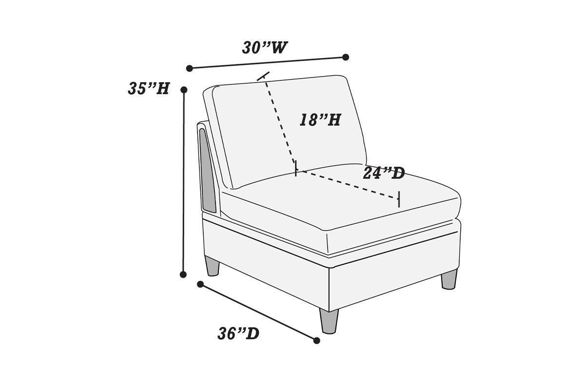 Contemporary 7pc Steel Grey Fabric Sectional Sofa Set