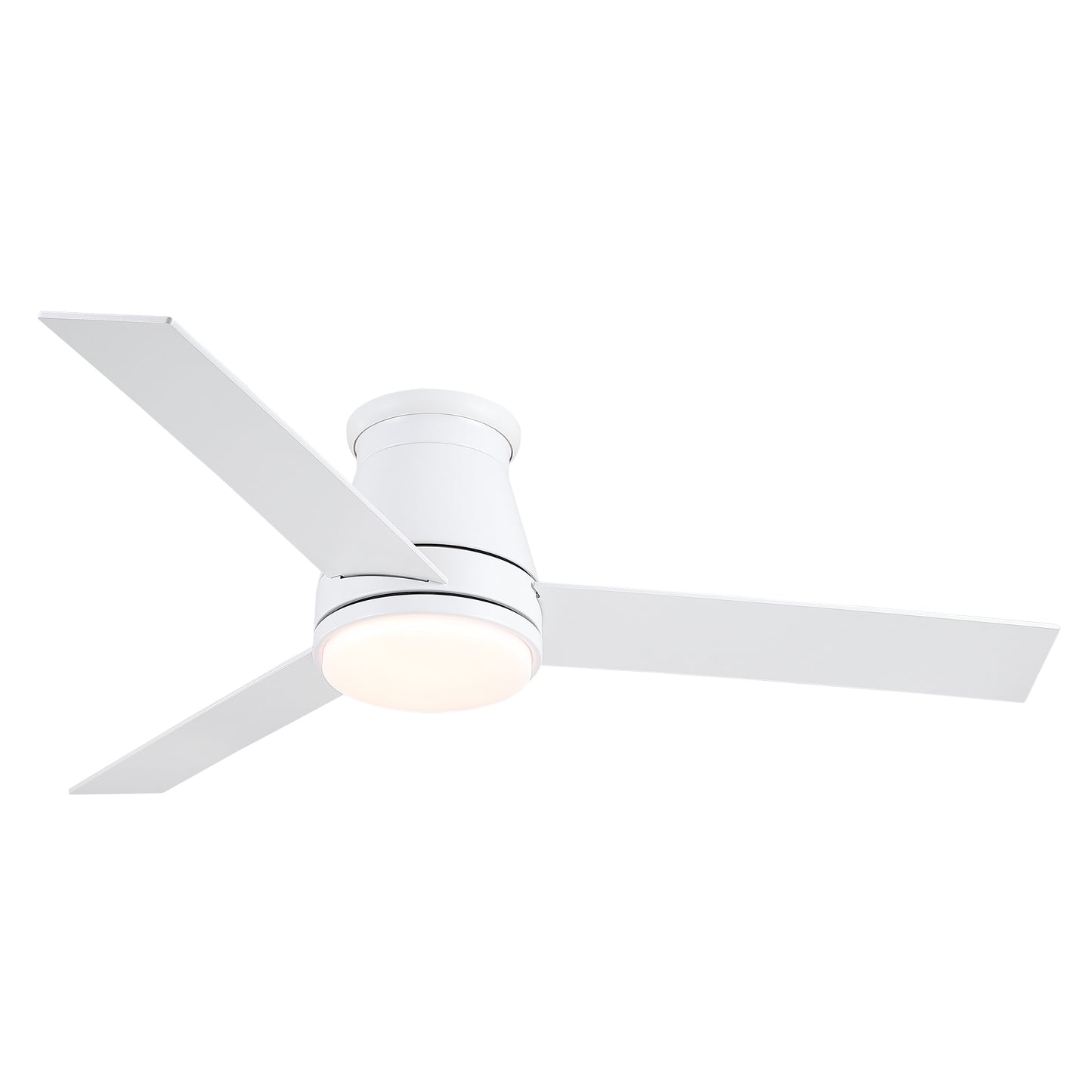 YUHAO 48 White Low Profile Ceiling Fan with LED Lights