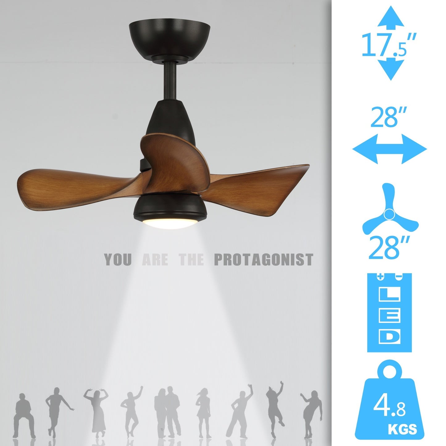 28 Inch Integrated LED Ceiling Fan