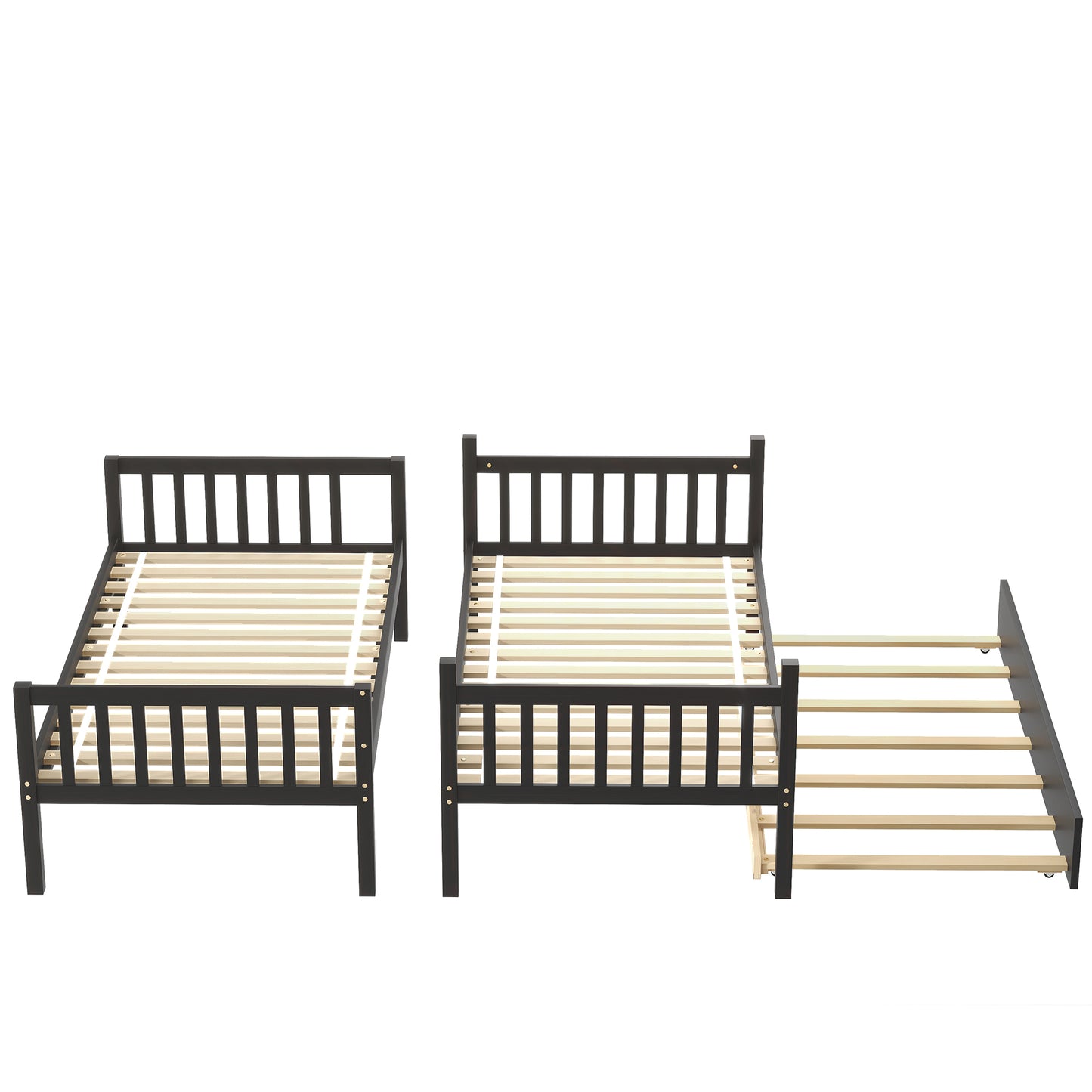 Trio Bunk Bed Set with Trundle, Durable Wood Frame and Safety Enhancements