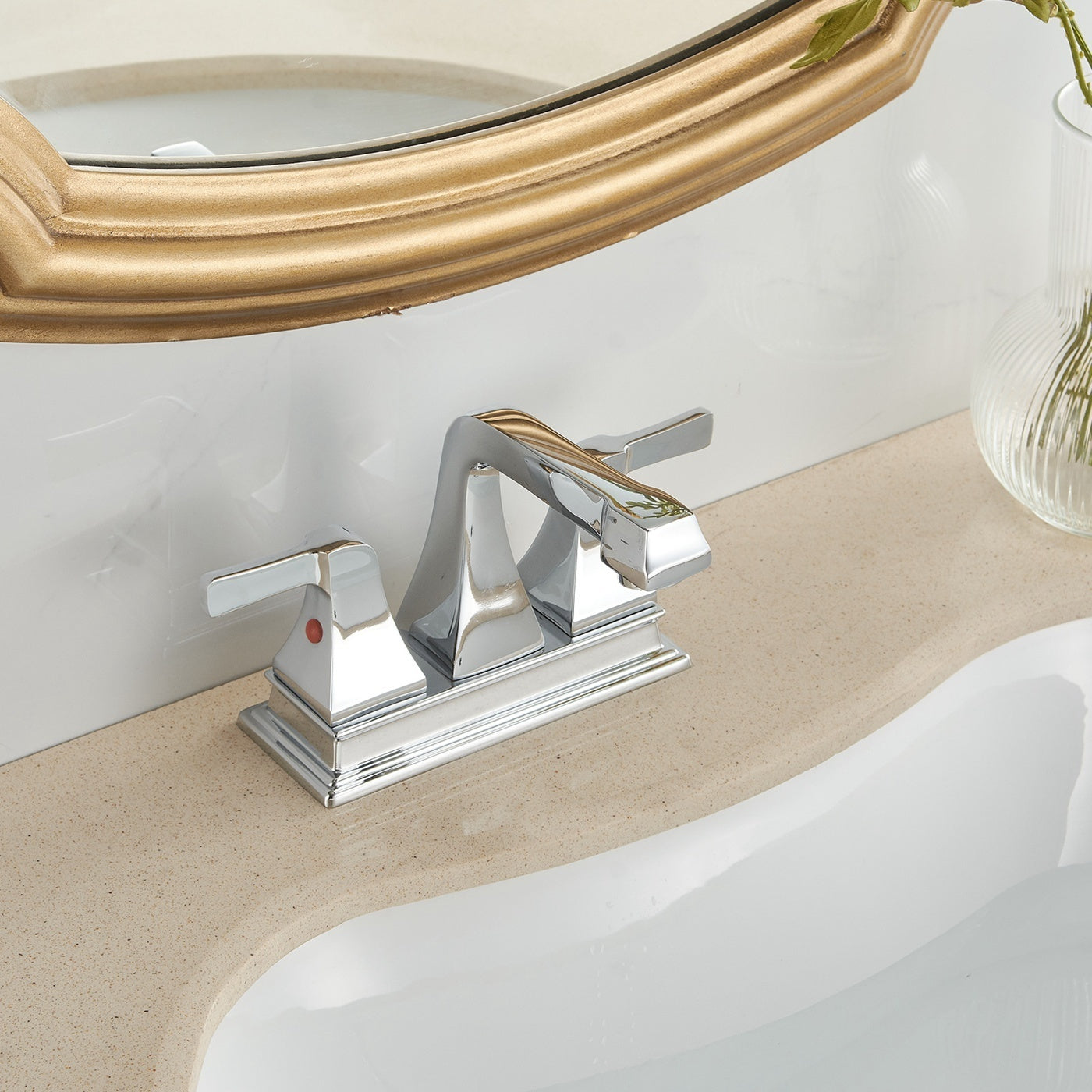 Elegant 2-Handle Bathroom Faucet with Spot Defense Chrome