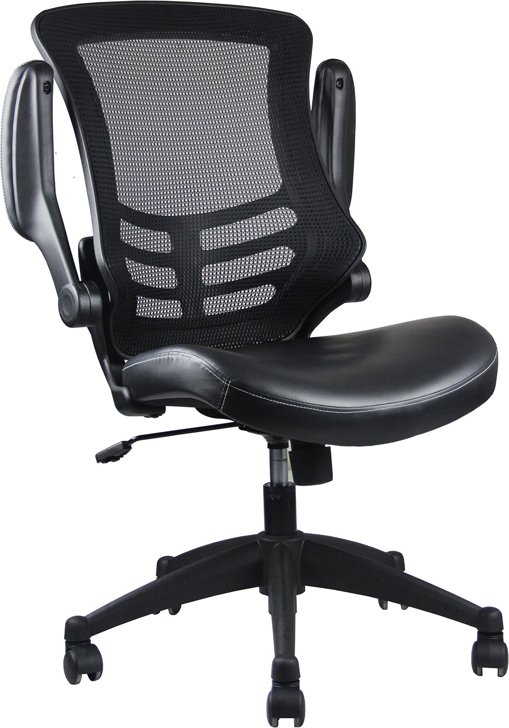 Stylish Mid-Back Mesh Office Chair with Adjustable Arms, Black