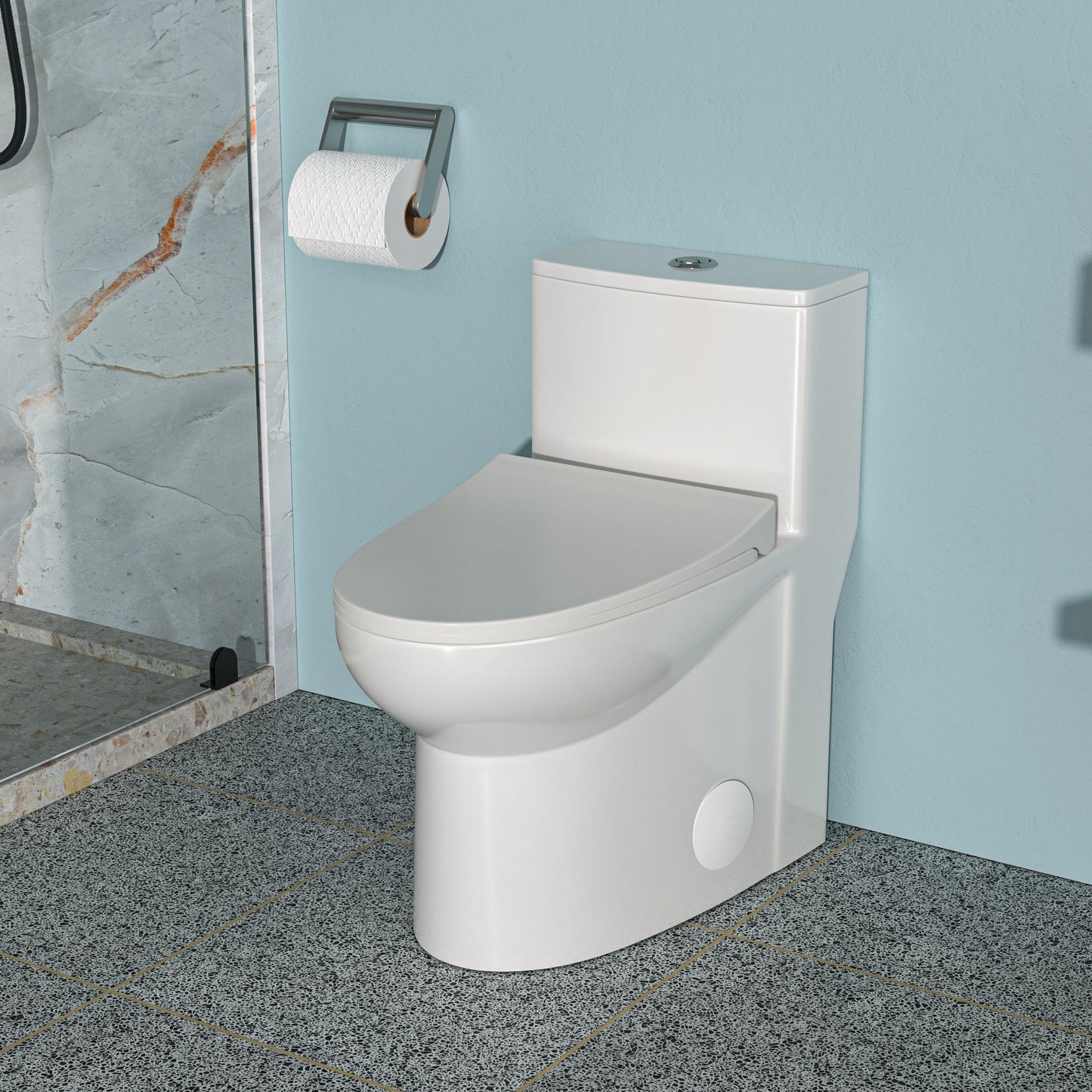 Ceramic One Piece Toilet,Dual Flush with Soft Clsoing Seat