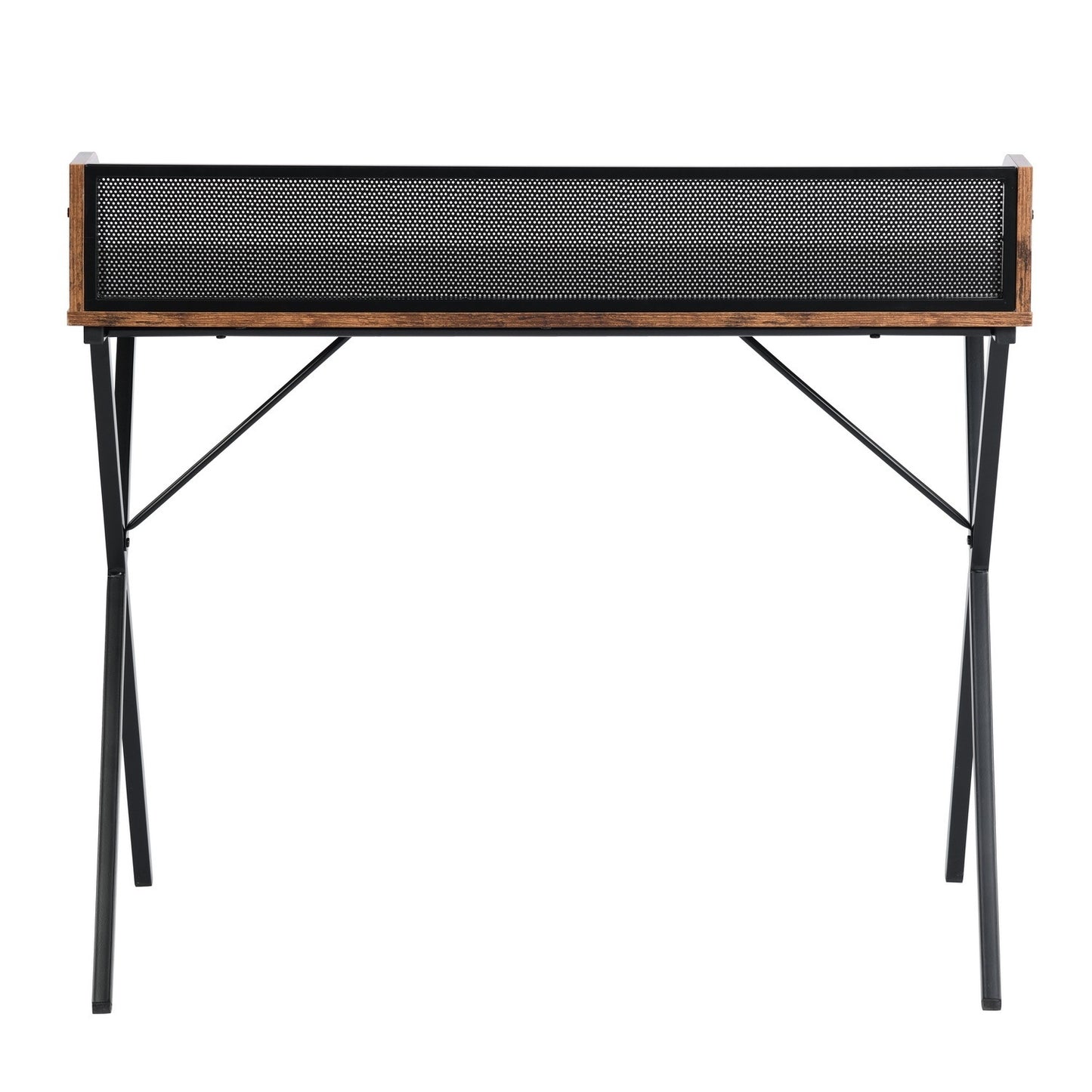 Rectangular Black Computer Desk with Sturdy Metal Legs