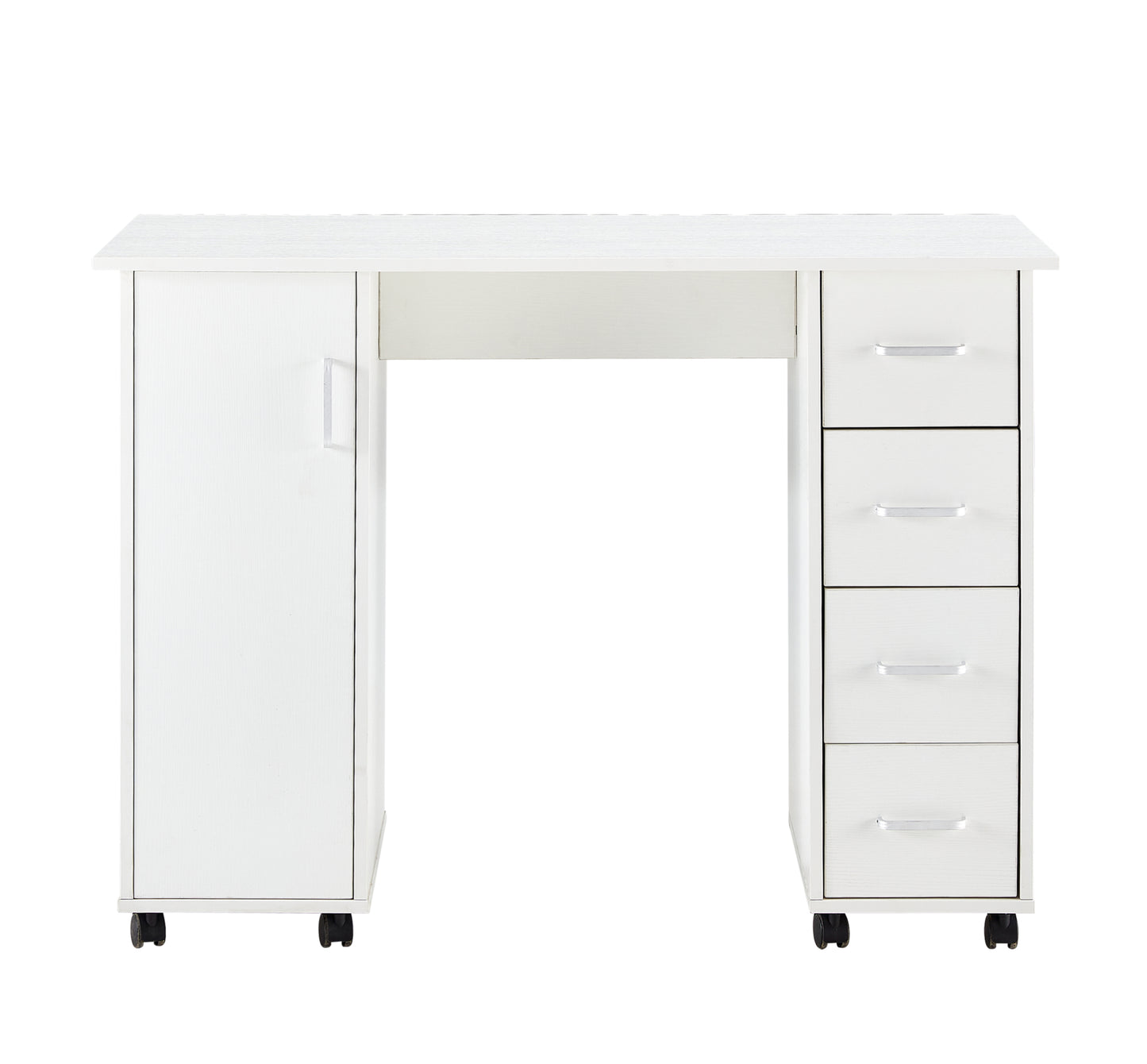 Compact White Computer Desk with Storage Drawers - 41.73‘’L x 17.72\'\'W x 31.5\'\'H