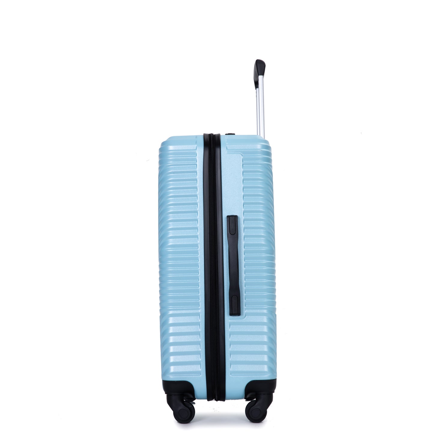 3 Piece Luggage Sets PC+ABS Lightweight Suitcase with Two Hooks, Spinner Wheels, (20/24/28) Aqua Blue