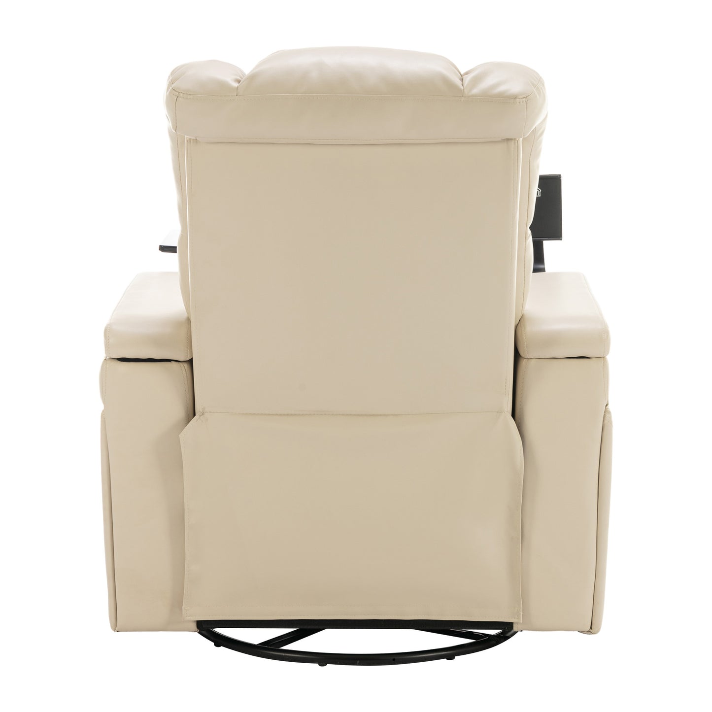 Power Recliner with Swivel, Cup Holder, USB Port, and Tray Table, White