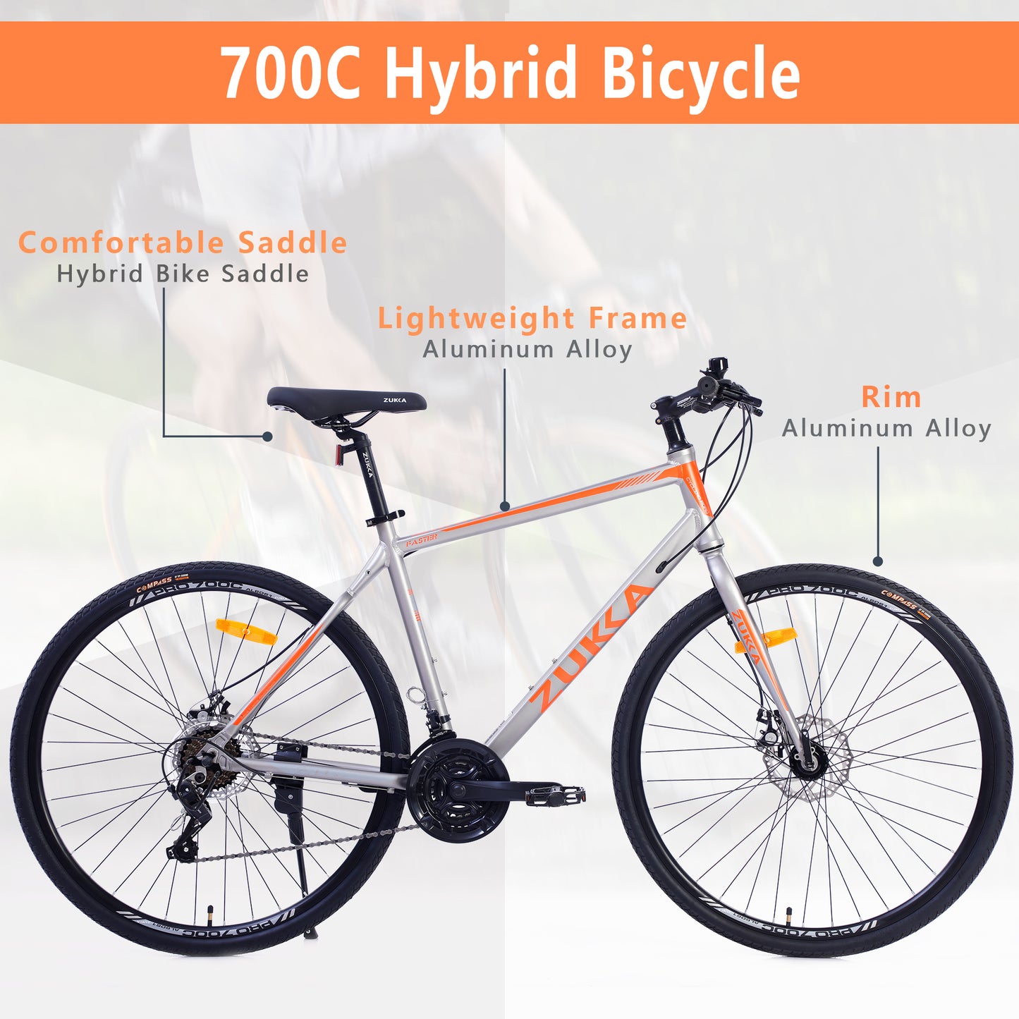 21 Speed Hybrid bike Disc Brake 700 C  Road Bike For men women's City Bicycle