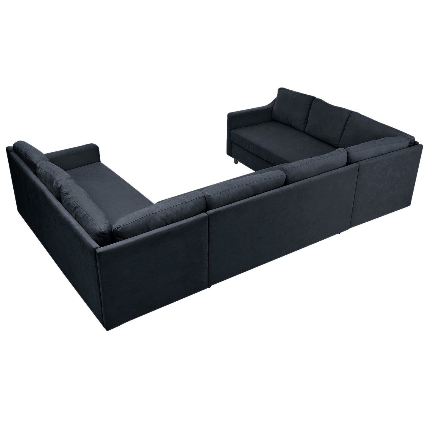 U_Style 3 Pieces Upholstered U-Shaped Large Sectional Sofa with Thick Seat and Back cushions