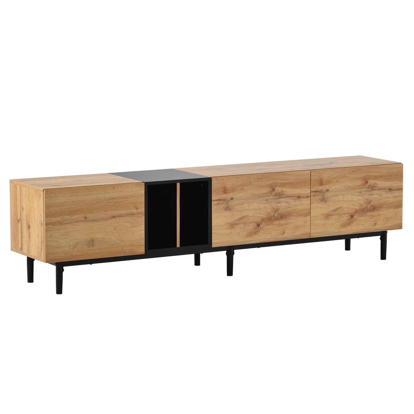 Stylish 80'' TV Stand with 3 Doors and Large Storage Cabinet for Modern Living Room