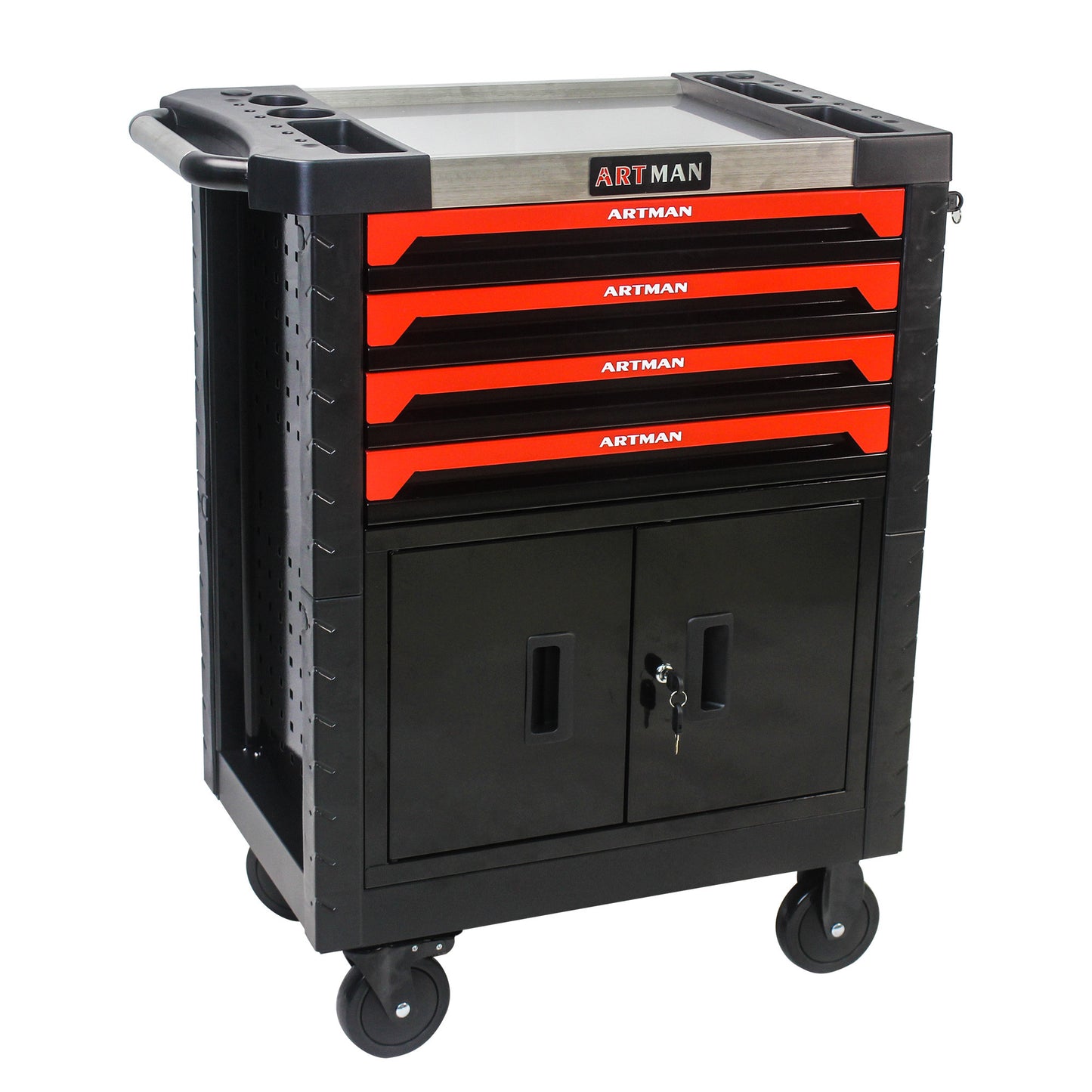 REMOVABLE 4 DRAWERS TOOL CART WITH LOCK