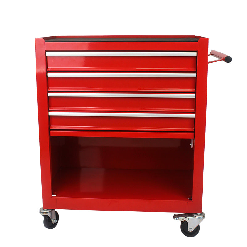 4 DRAWERS MULTIFUNCTIONAL RED TOOL CART WITH WHEELS