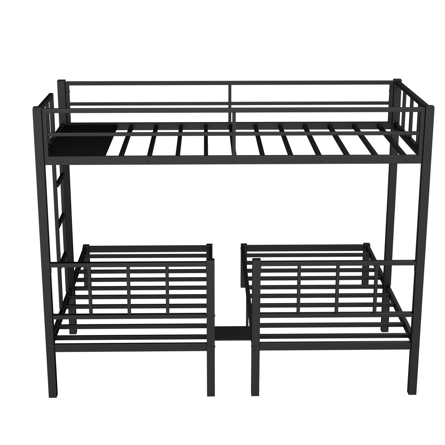 Convertible Metal Triple Bunk Bed with Flexible Sleeping Options