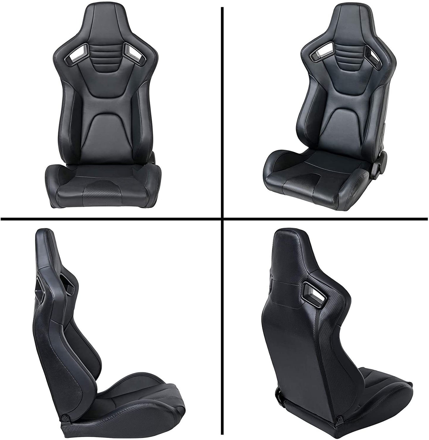 High-Quality Black Vinyl Racing Seat