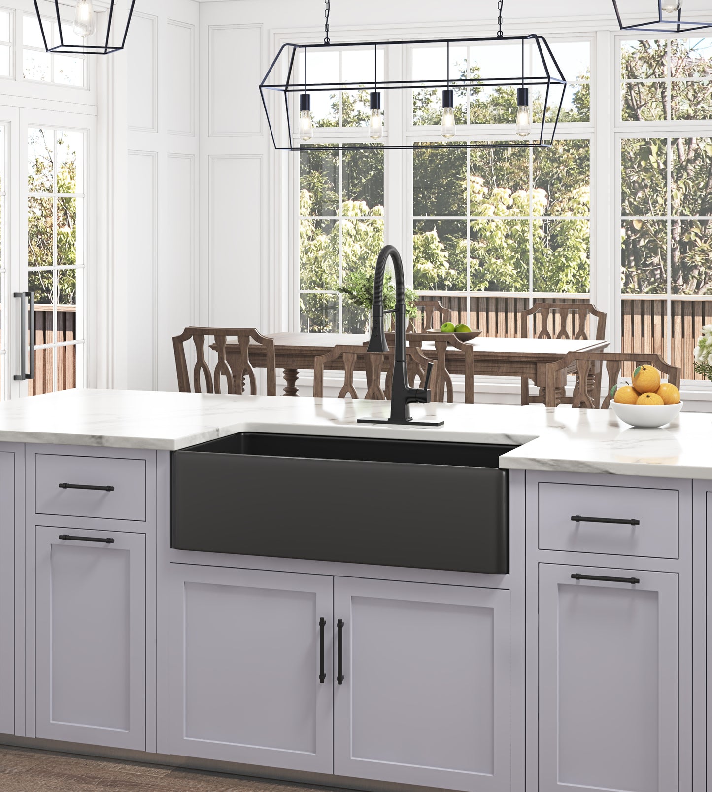 White Fireclay Apron Front Farmhouse Kitchen Sink