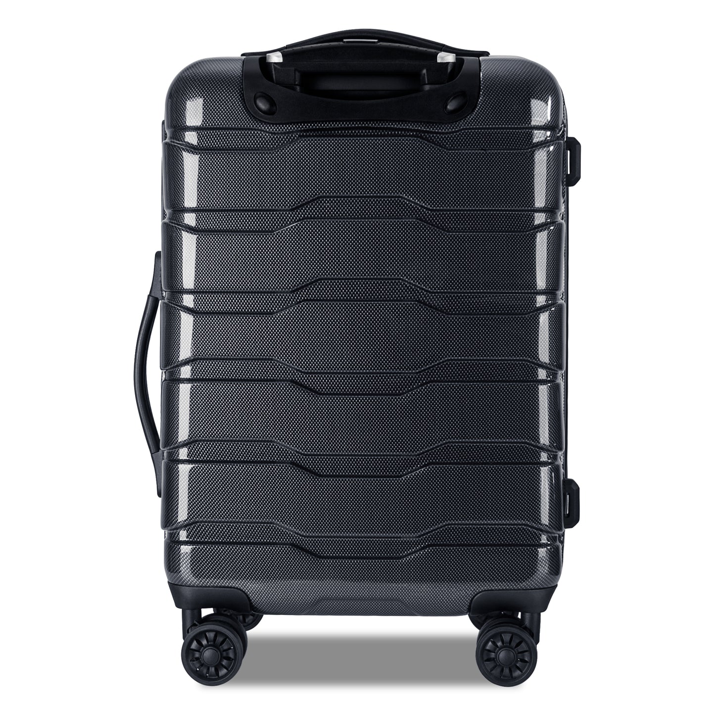 Luggage 3 Piece Sets with Spinner Wheels ABS+PC Lightweight TSA Lock (20'/24'/28'), Black