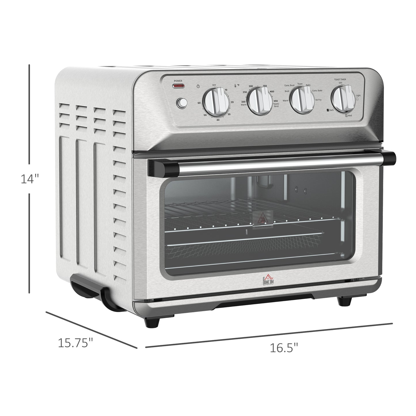 21QT 7-In-1 Air Fryer Toaster Oven with Stainless Steel Finish