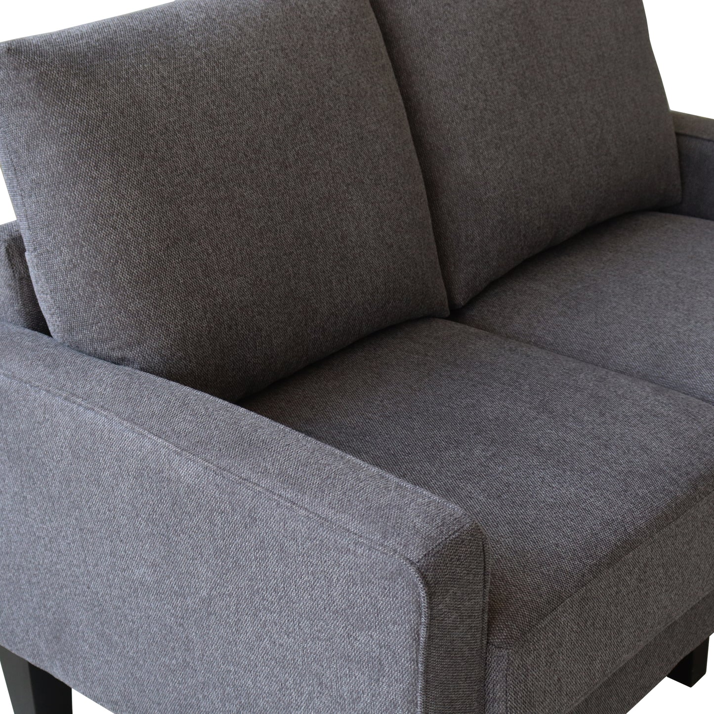 Modern Living Room Furniture Loveseat in Dark Grey Fabric