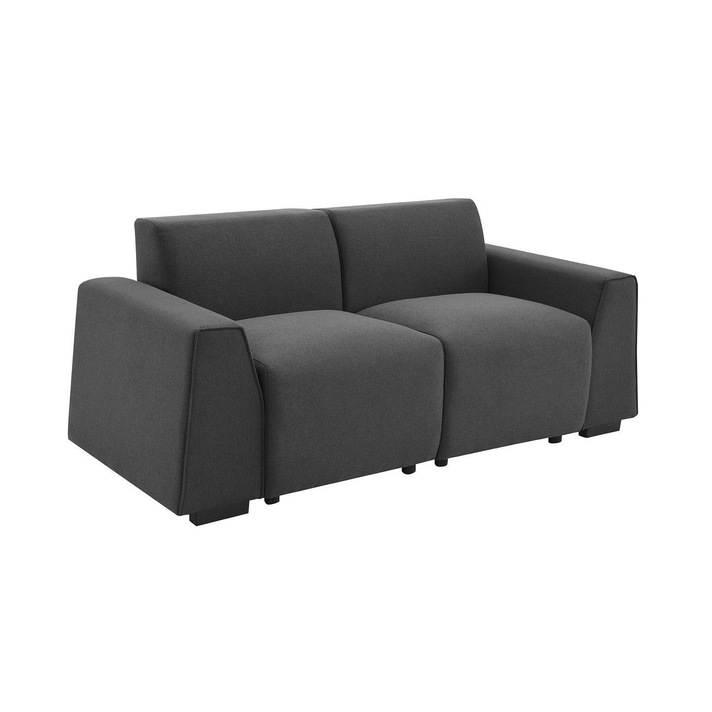 Contemporary 71*35.5 Linen Fabric Sofa with Wide Armrests