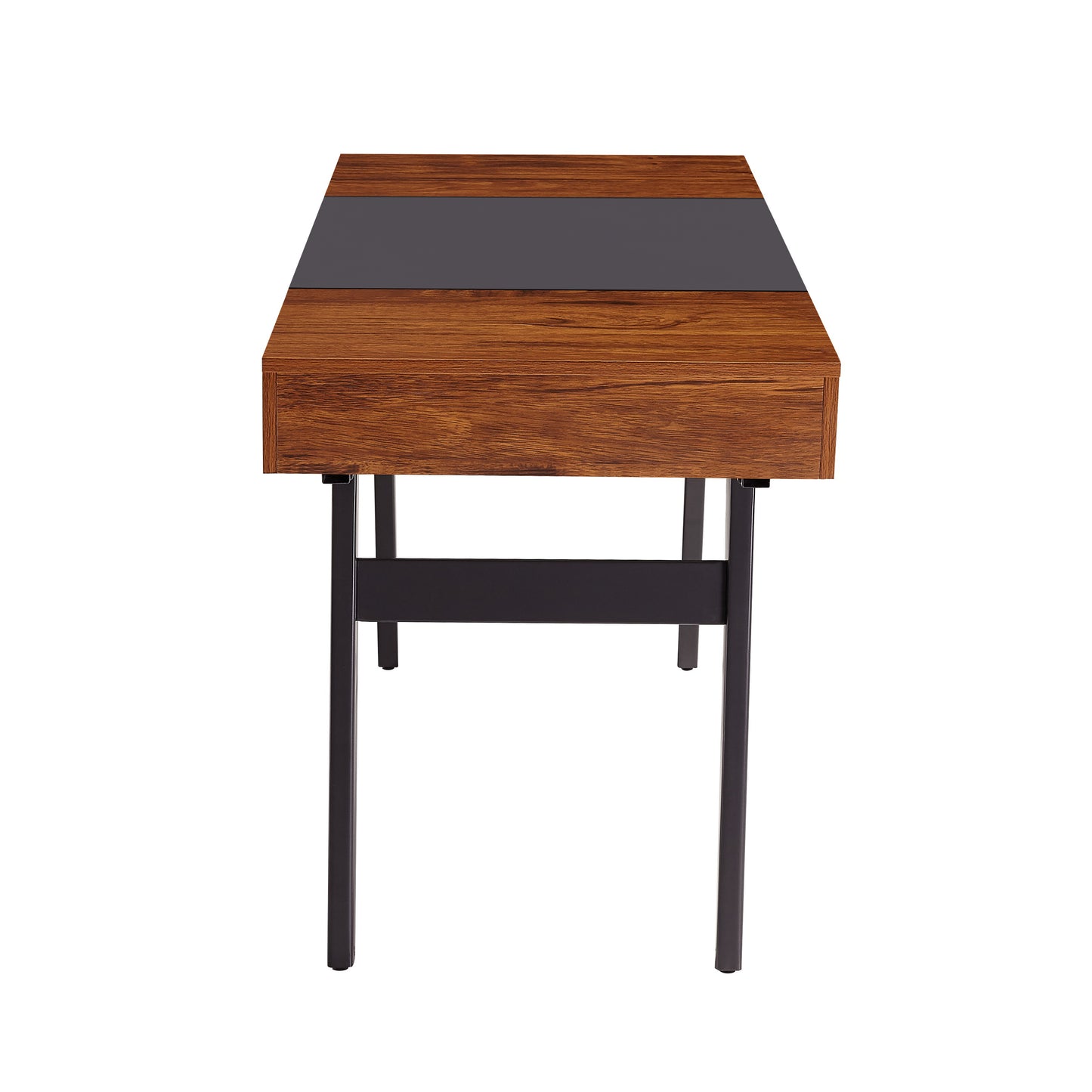 Mahogany and Grey Dual-tone Writing Desk with Storage