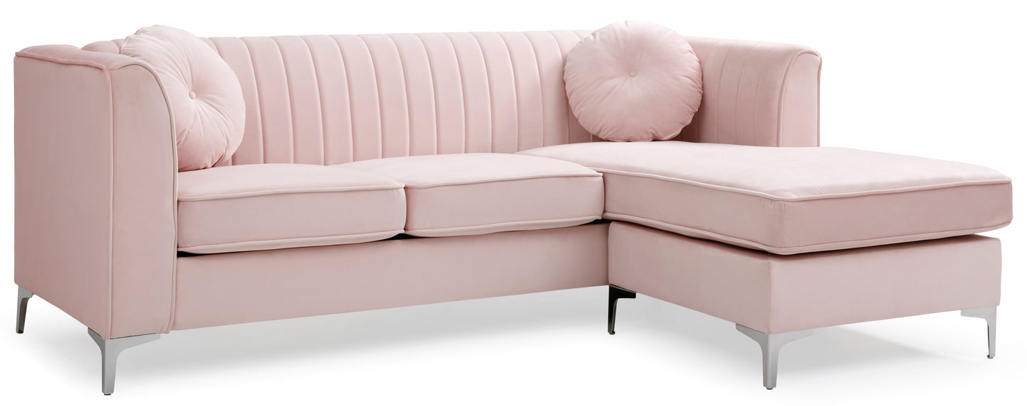 G794B-SC Pink Velvet Sofa Chaise by Glory Furniture