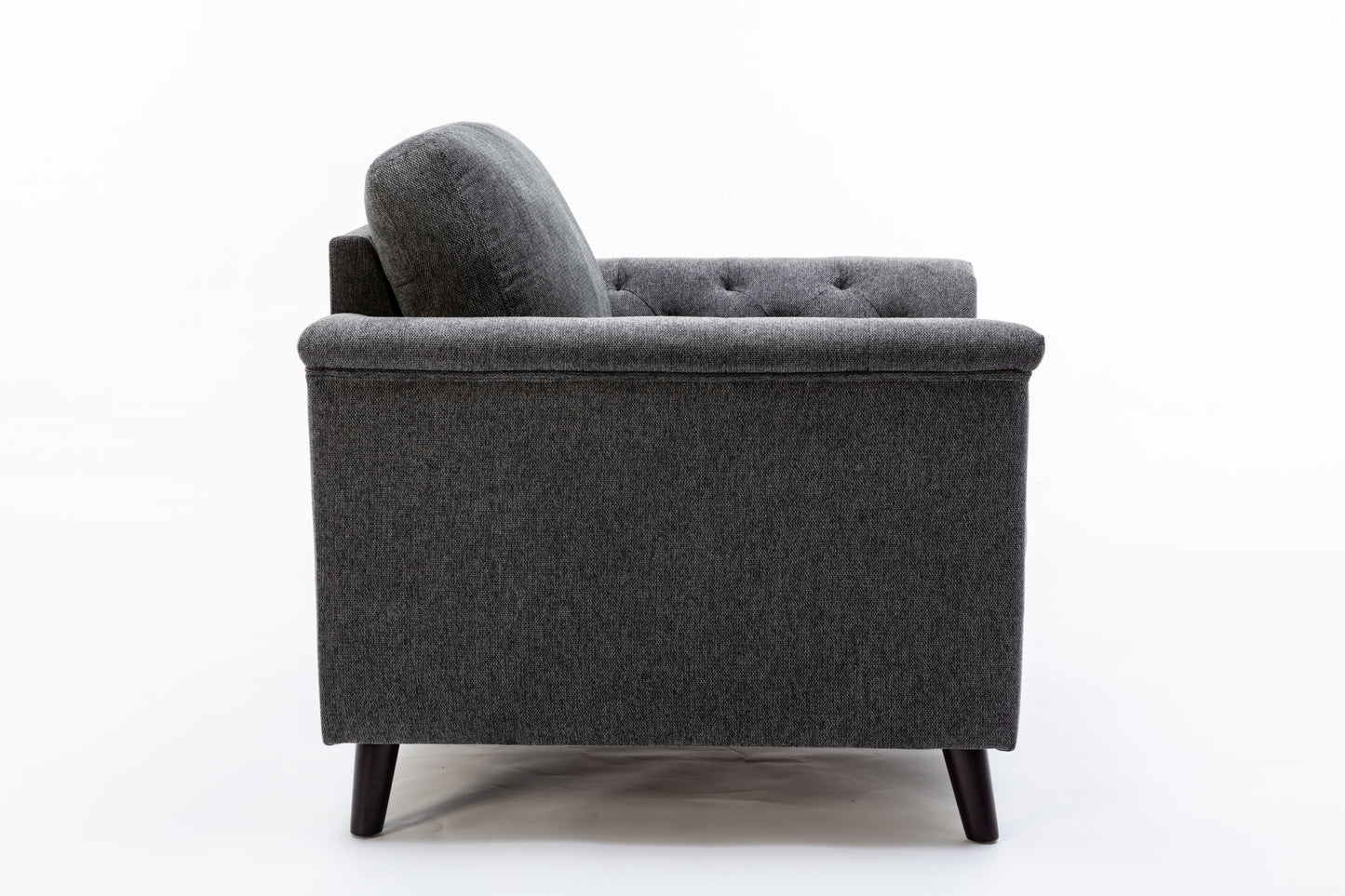 Stanton Dark Gray Linen Sofa Loveseat Chair Living Room Set