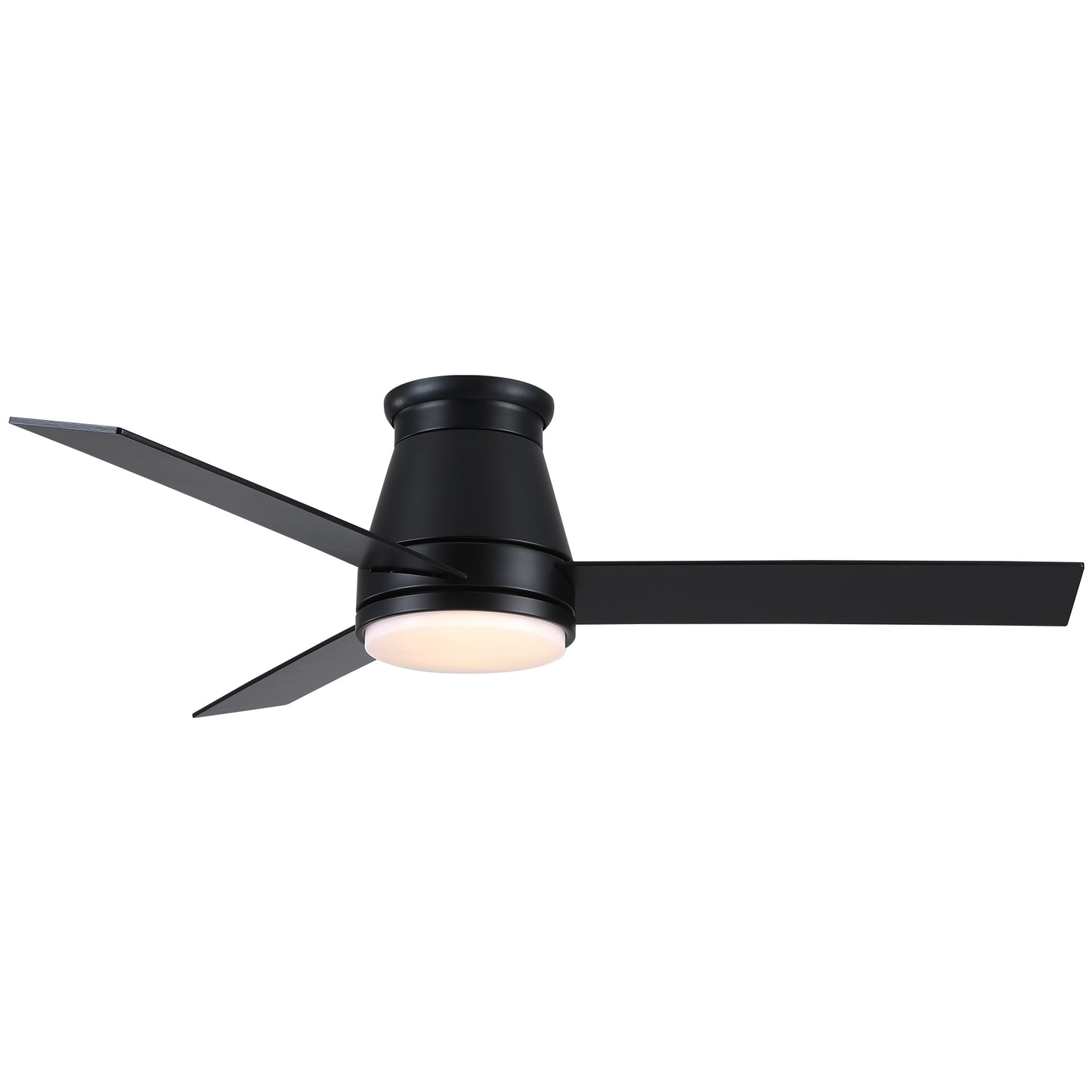 48-inch Sleek Black Low Profile Ceiling Fan with LED Light