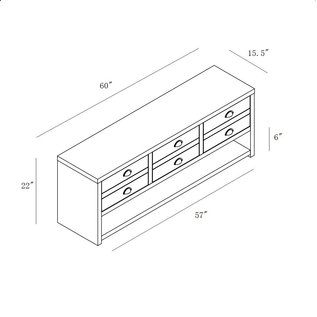 Rustic Grey TV Console with Built-In Storage