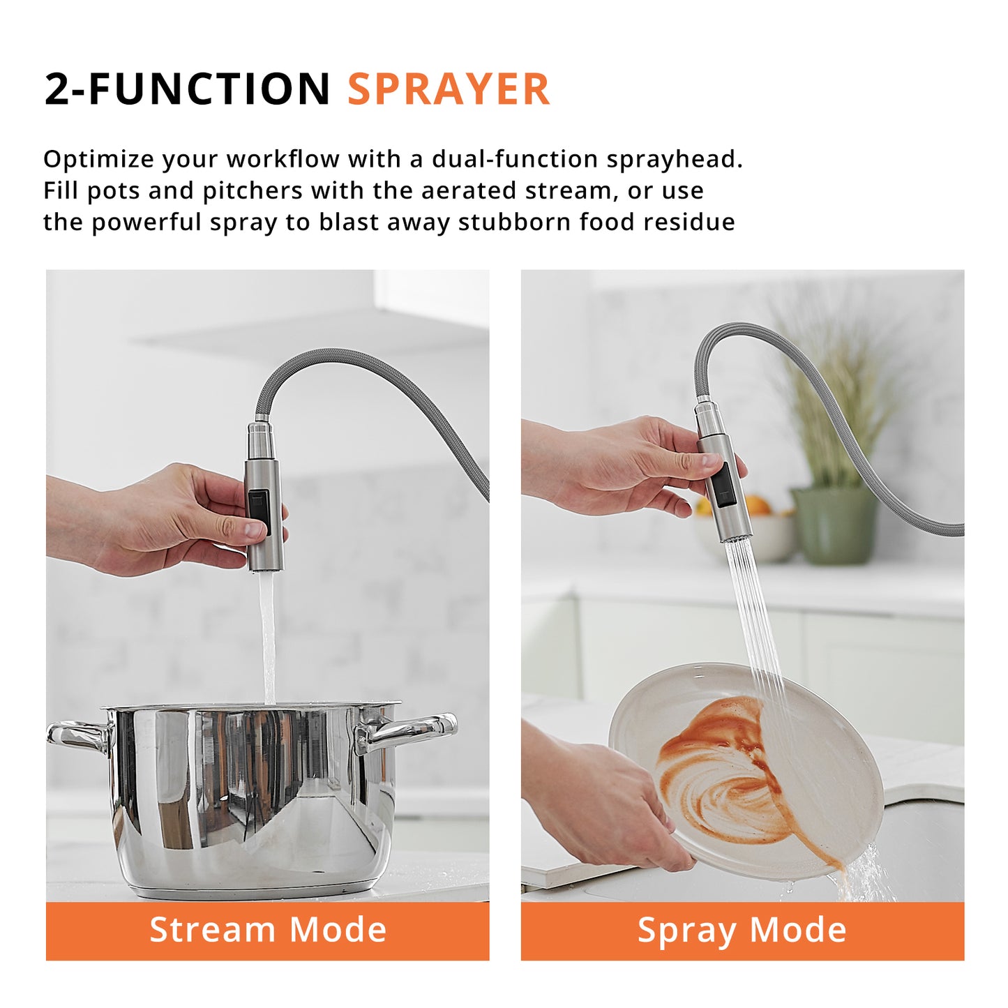 Touchless Kitchen Faucet,Hands Free Automatic Smart Kitchen Faucet