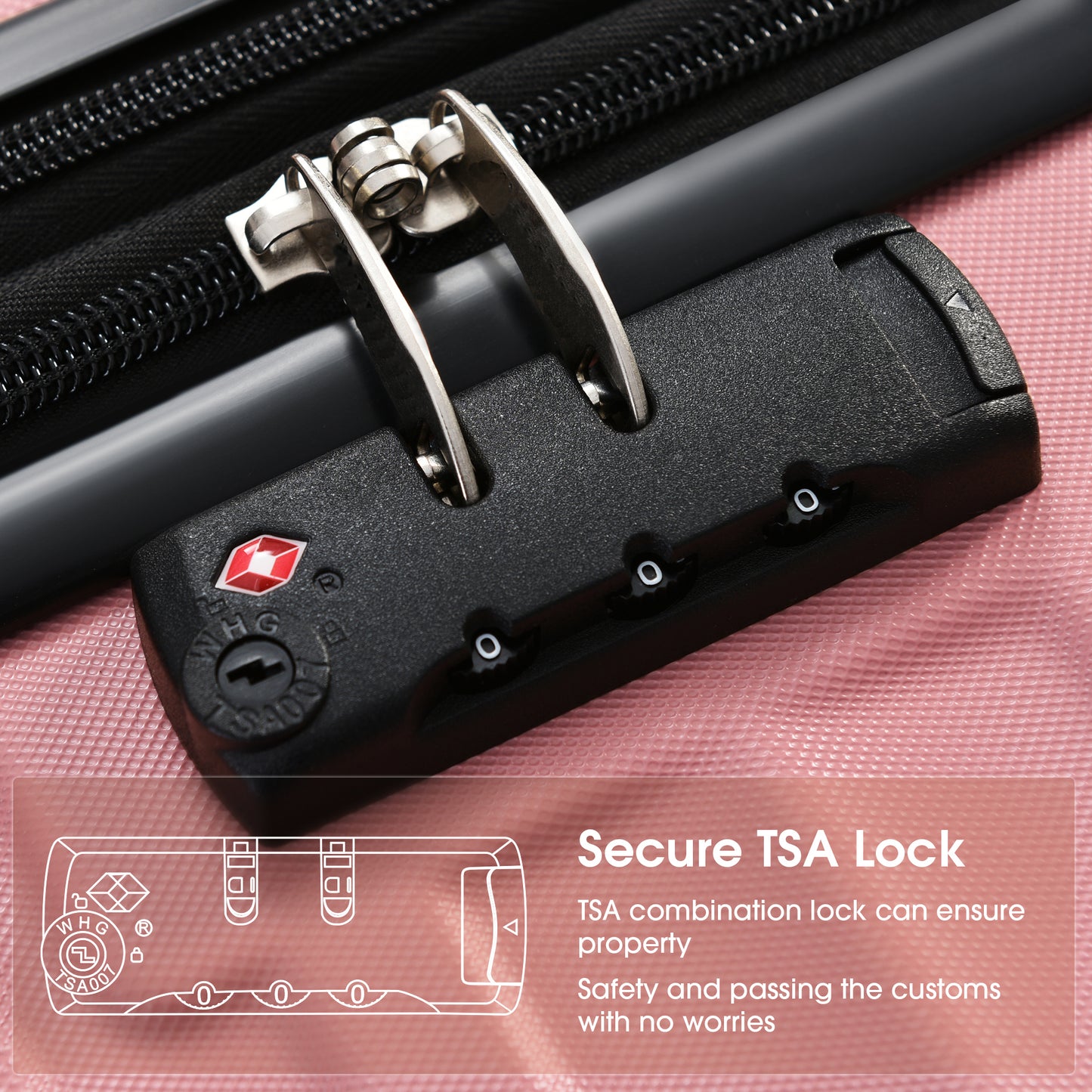 Luggage Expandable 3 Piece Sets ABS Spinner Suitcase Built-In TSA lock 20 inch 24 inch 28 inch