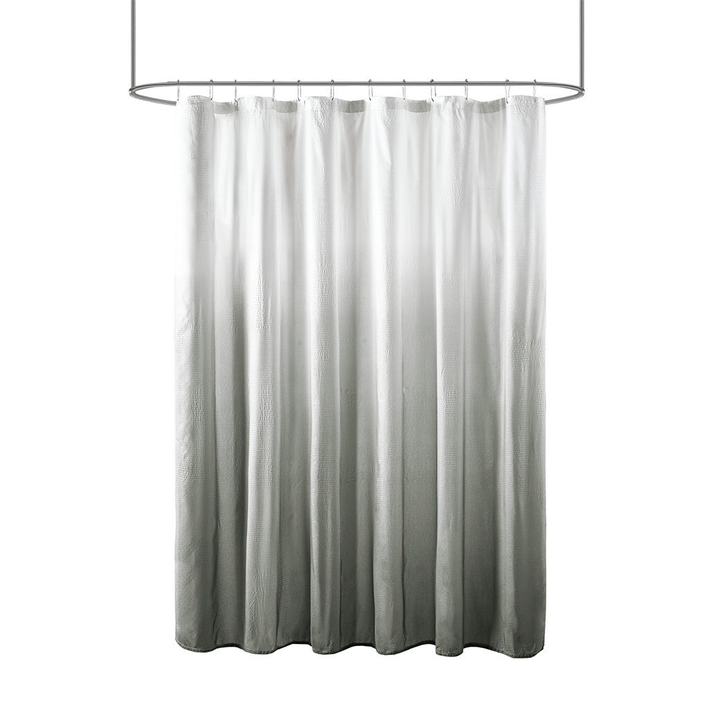 Ombre Grey Seersucker Shower Curtain by Madison Park Ara