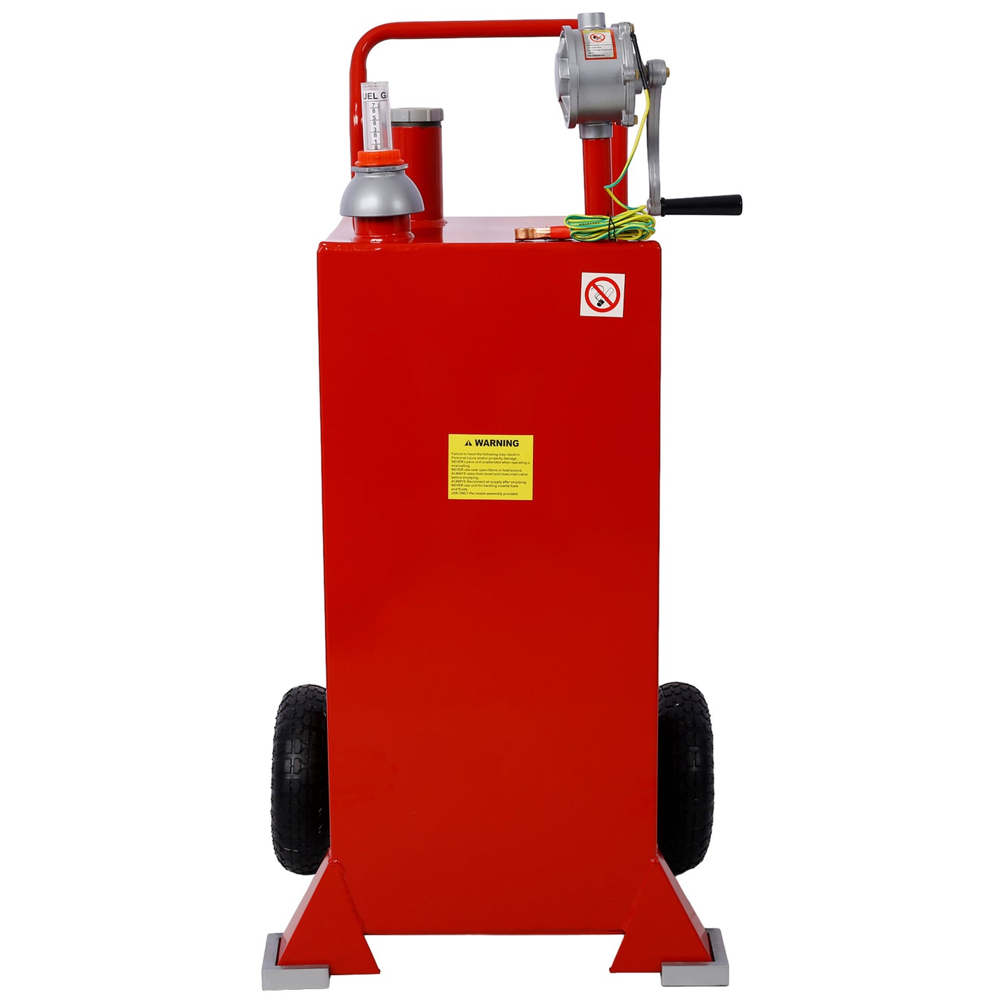 30 Gallon Gas Caddy With Wheels, Fuel Transfer Tank Gasoline Diesel Can Reversible Rotary Hand Siphon Pump, Fuel Storage Tank For Automobiles ATV Car Mowers Tractors Boat Motorcycle(Red)
