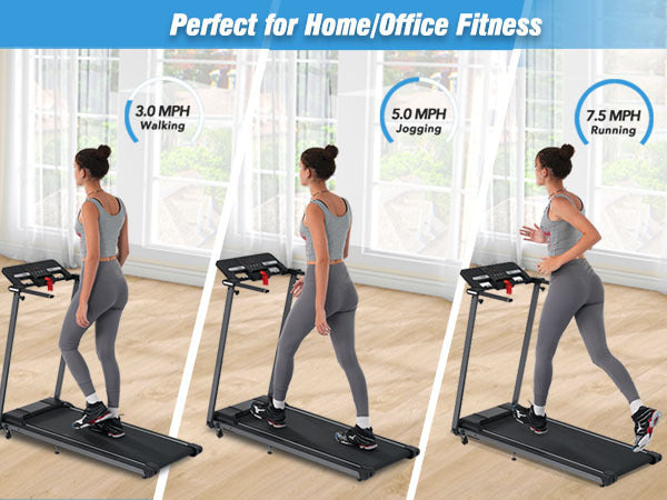 NEW Folding Treadmills Walking Pad Treadmill for Home Office -2.5HP Walking Treadmill With Incline Bluetooth Speaker 0.5-7.5MPH 265LBS Capacity Treadmill for Walking Running