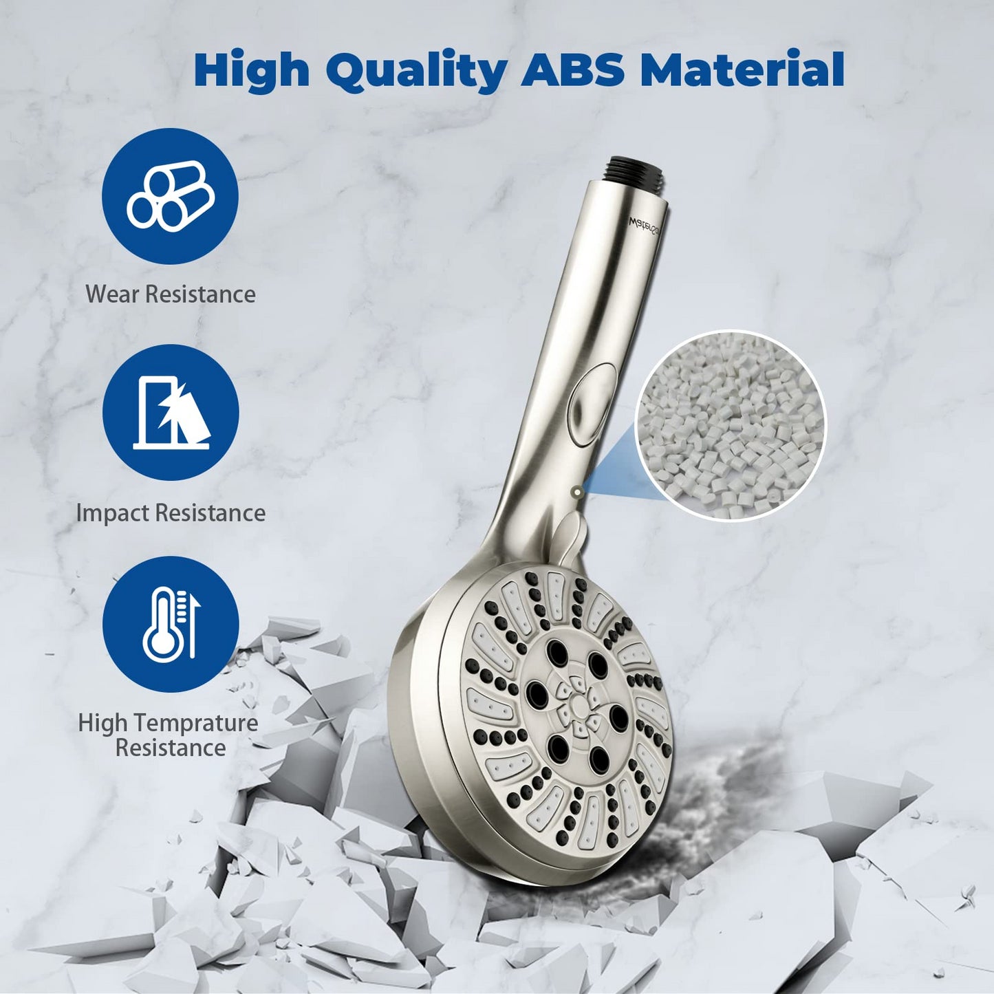 6-Setting Handheld and Rainfall Shower Head Combo with Extended Stainless Steel Hose