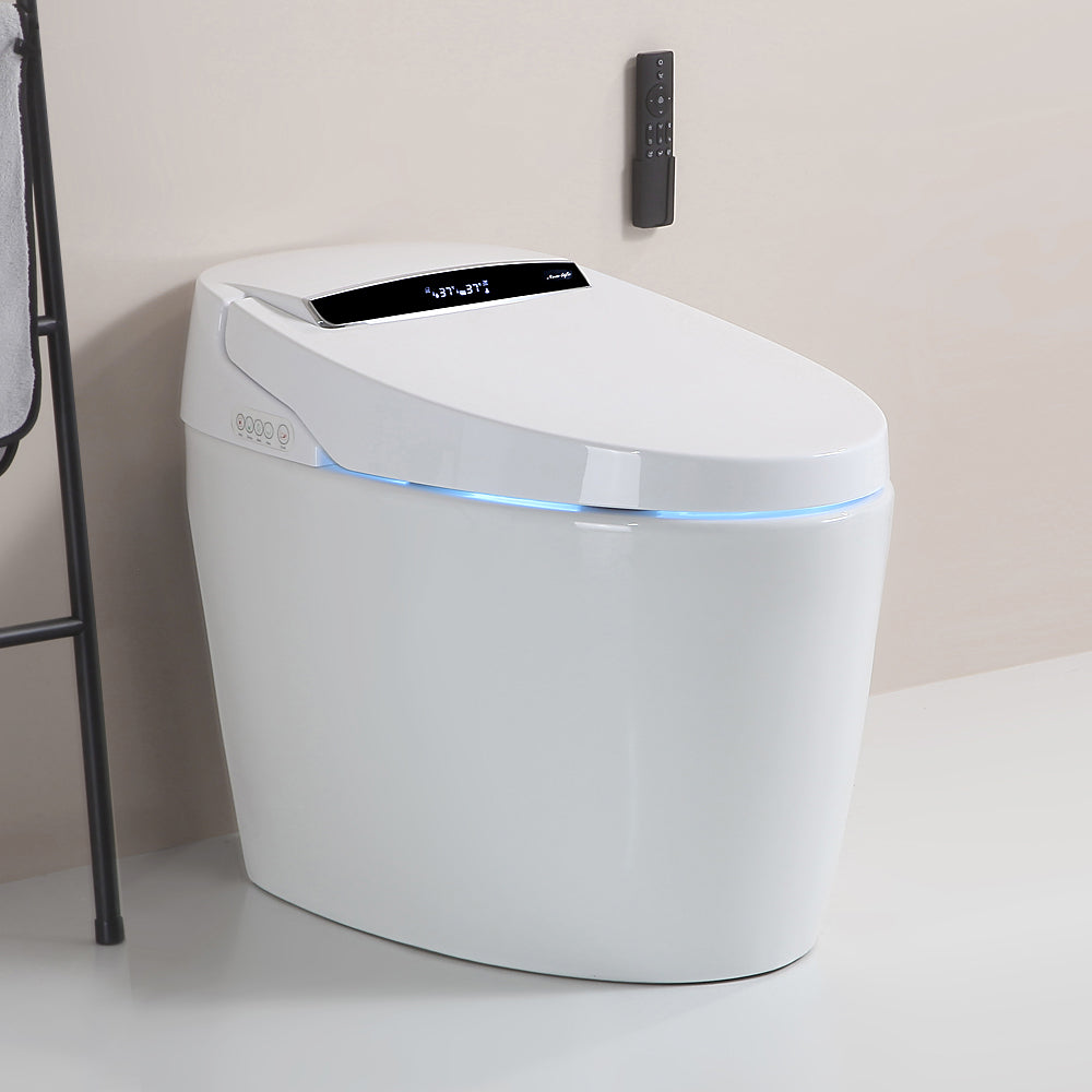 Smart Toilets with Heated Bidet Seat, Portable toilet with bidet built in AUTO Open&Close, Bidet toilet with Dryer and Warm Water