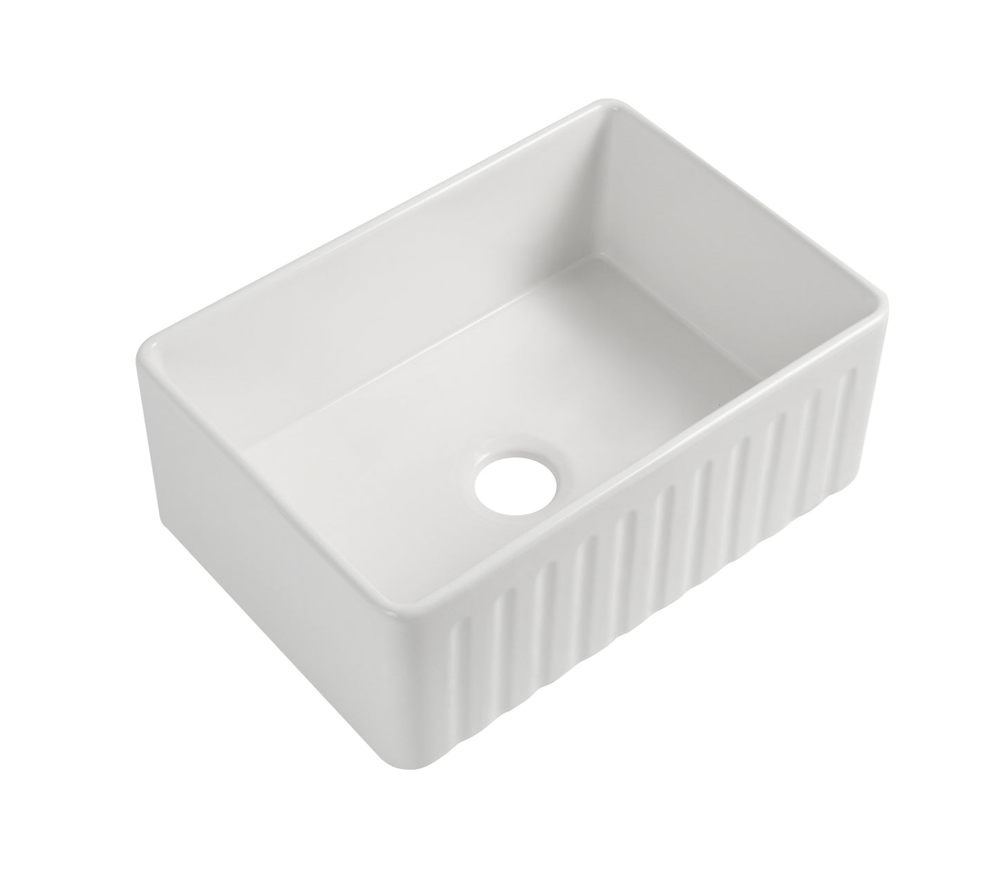 Elegant Fireclay Farmhouse Kitchen Sink with Reversible Design